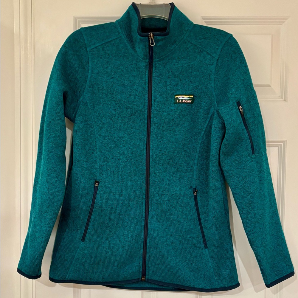 Women’s L.L. Bean Sweater Fleece Full Zip Jacket, Size Small